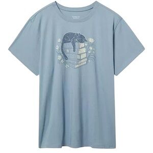 NWT TORRID 3X size 3 Graphic Tee Cat And Books 100% Cotton Relaxed T-Shirt